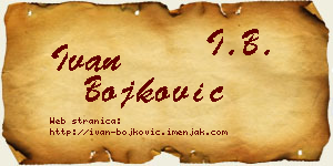 Ivan Bojković vizit kartica